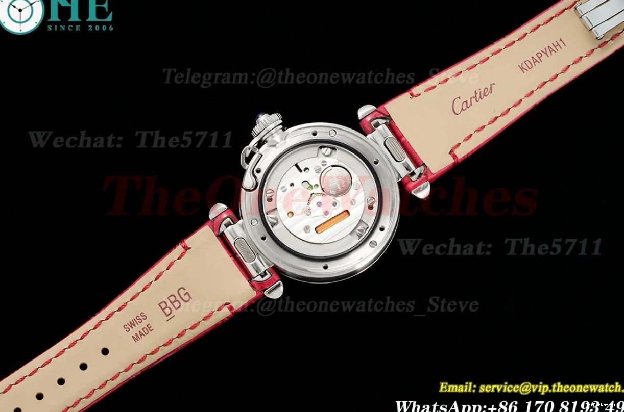 AF Pasha LE Dial White RG 30mm De Red Cartier SS Ladies Quartz 1227